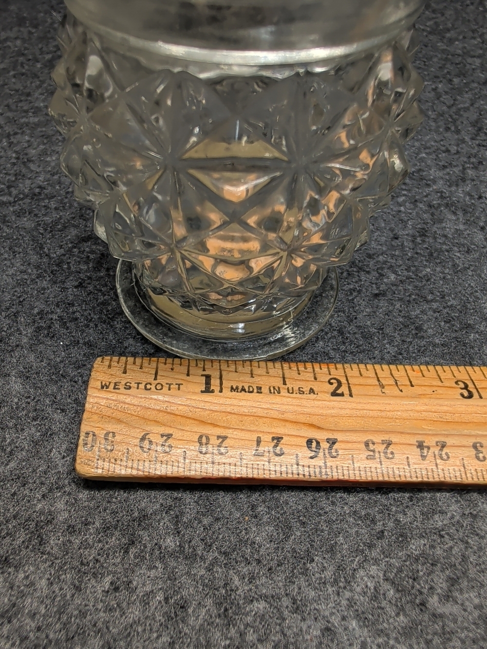 Avon Crystal Facet Press Glass Jar - Picture 6 of 7